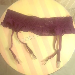 Victoria’s Secret purple lace garter belt